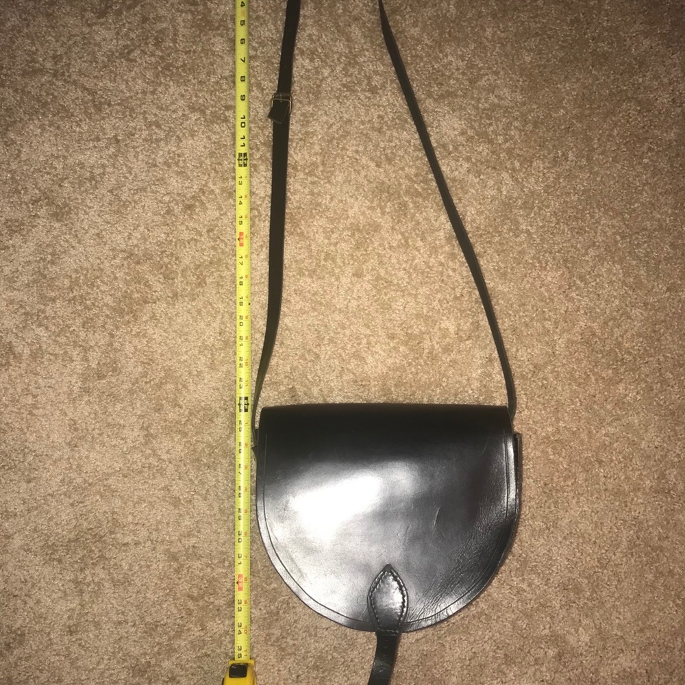 Coach Style Large Leather Saddle Crossbody Purse